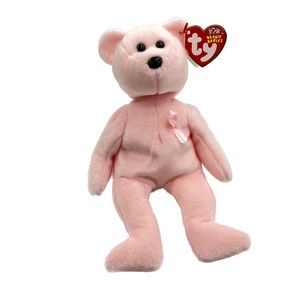 Ty Vintage 2003 Beanie Babies Cure Breast Cancer Bear 10 Year Anniversary Bear